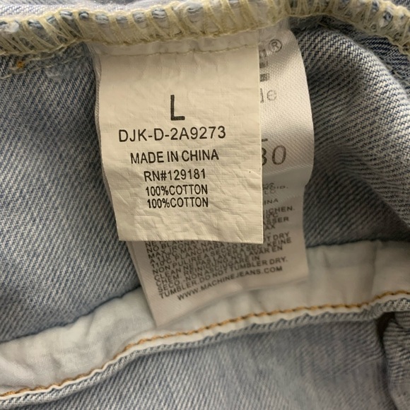 machine pour trucker jean jacket denim with beads pearls distressed denim - Picture 6 of 7